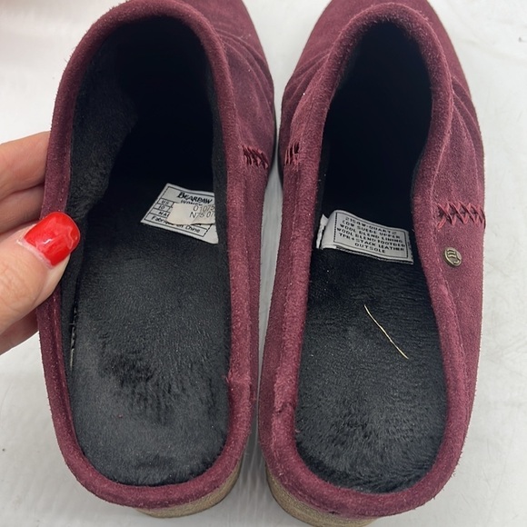 Bearpaw Wine Colored heeled suede slip on mule Size 10 CM4702E - Picture 4 of 9